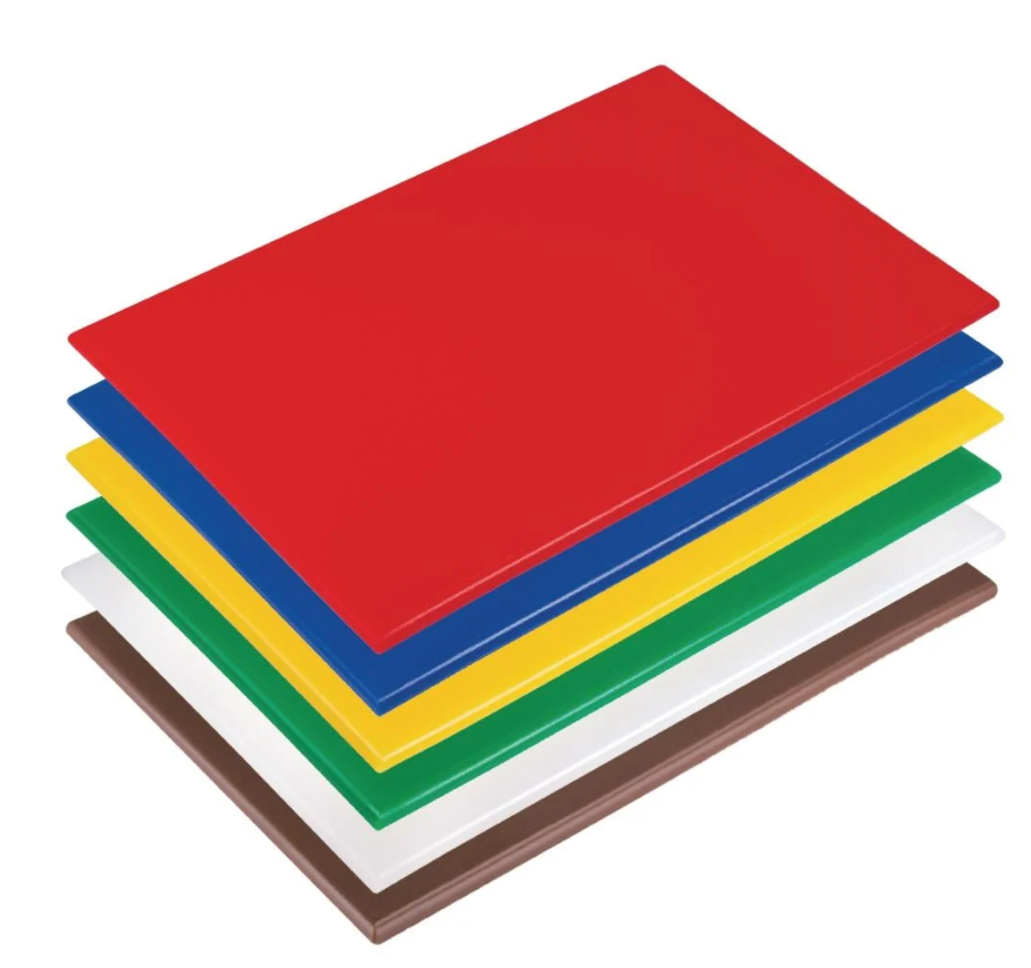 a stack of colored plastic sheets on a white background.